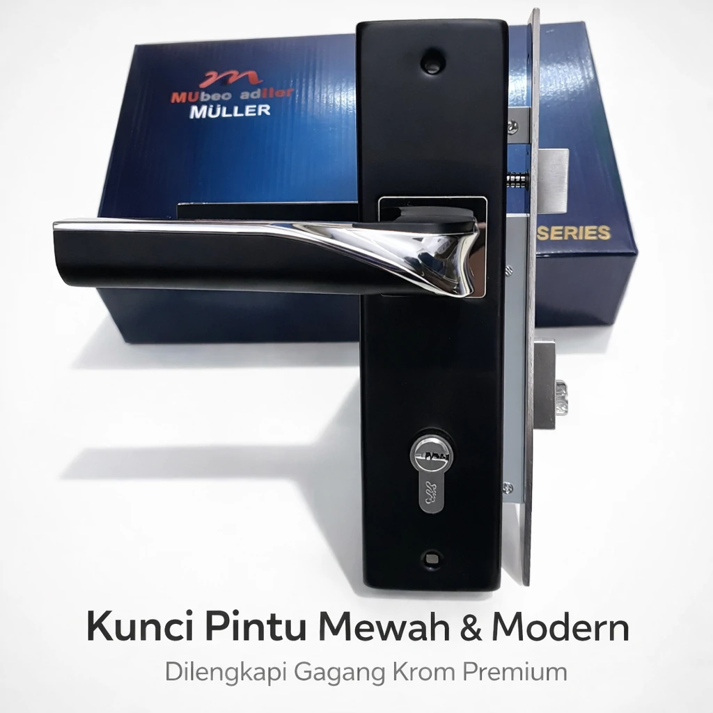 Kunci Pintu MULLER Besar 25cm 978315 Black/CP Kunci Pintu MULLER Besar 25cm 978315 Black/CP